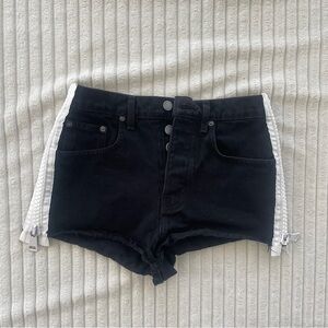 LF Carmar High-Waisted Black Denim Shorts (Size 25)